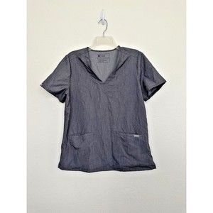 FIGS Casma Three-Pocket Scrub Top Gray V-Neck Size Medium Women's FW1100